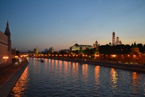 The Moscow River with the Kremlin in the background Moscow, Russia